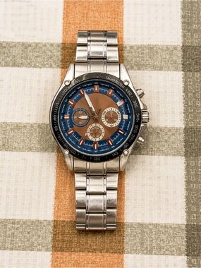 Men’s Stainless Steel Chronograph Style Watch